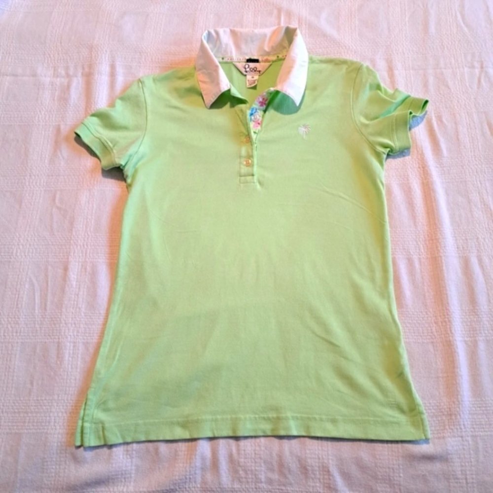 Lilly Pulitzer women's White Label light green polo shirt size XS slim fit